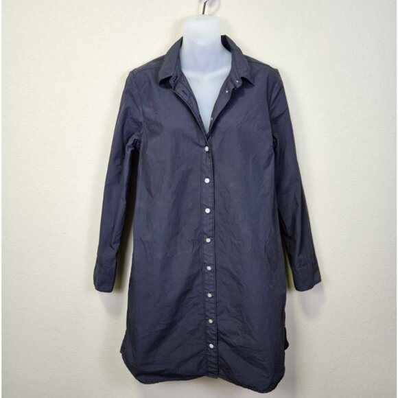 Faherty Whitney Organic Cotton Shirtdress Washed Black Casual Lagenlook Beachy M - Picture 2 of 16